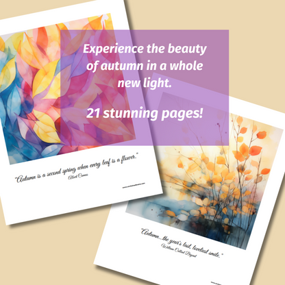 Reverse Coloring – Autumn Reflections Printable Fall Pages with Quotes