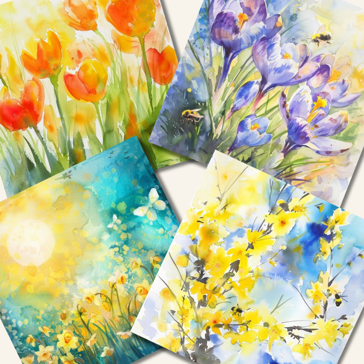 Spring Flowers Reverse Coloring Pages – 25 Printable PDF Designs for Relaxation & Mindfulness