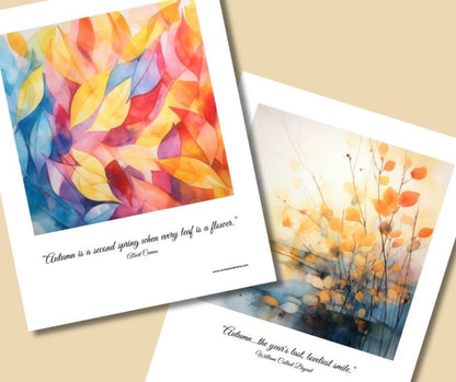 Reverse Coloring – Autumn Reflections Printable Fall Pages with Quotes