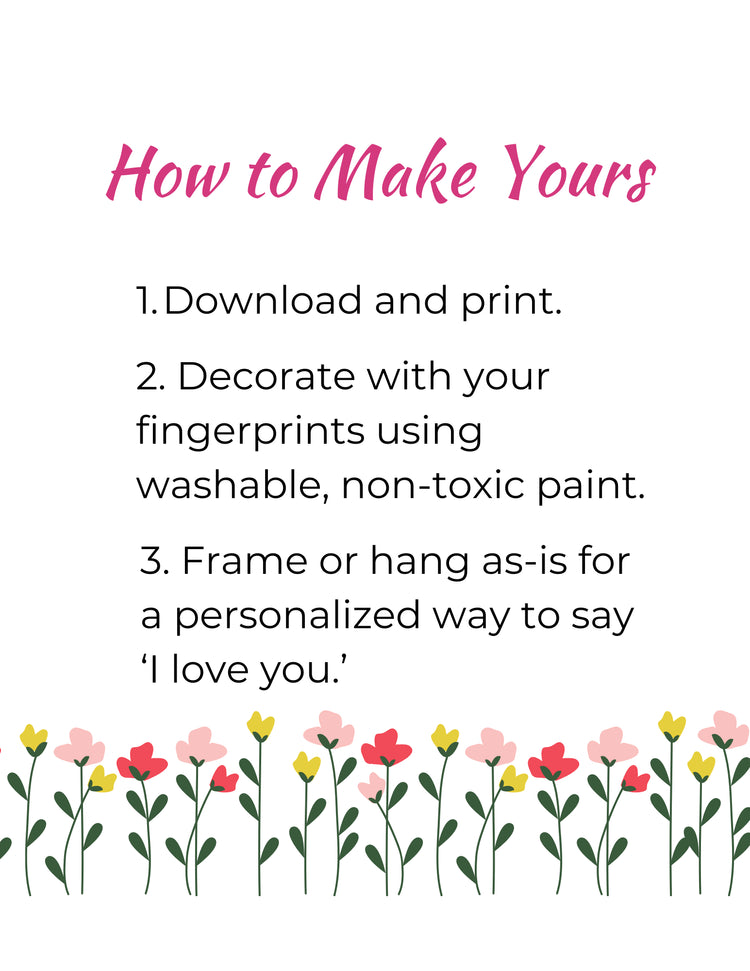 Printable Flower Arrangement Fingerprint Art
