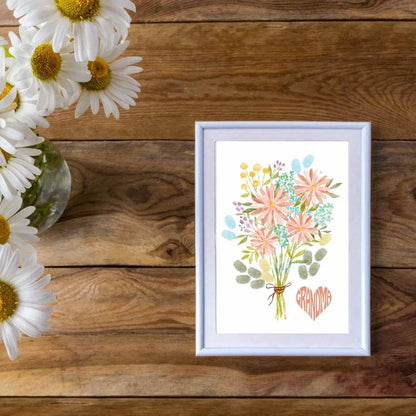 DIY Handprint Flower Gift for Grandma – Print, Customize, and Gift in Minutes!