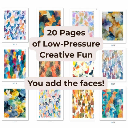 Draw Their Faces: Printable Animal Crowd Doodle Pages