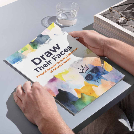 Doodle coloring activity for kids and adults featuring colorful animal crowd pages
