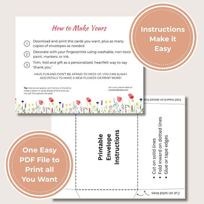 Back-to-School Teacher Thank-You – Printable Fingerprint Flower Cards