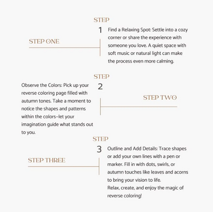 Reverse Coloring – Fall Leaves Printable PDF of Relaxing Art for All Ages