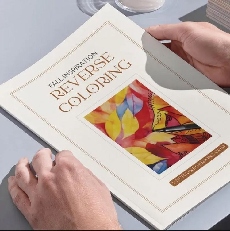 Reverse Coloring – Fall Leaves Printable PDF of Relaxing Art for All Ages