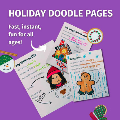 Printable Holiday Doodle Pages – 10 Fun and Festive Coloring Worksheets
