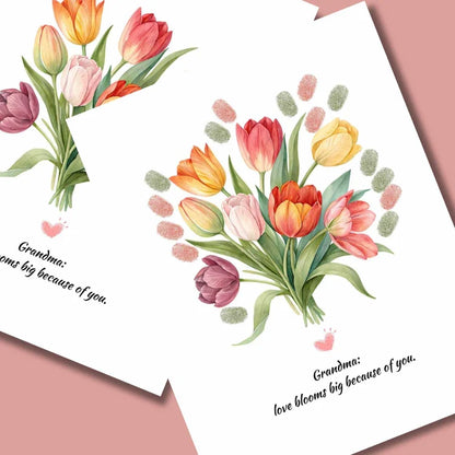 DIY Handprint Flower Gift for Grandma – Print, Customize, and Gift in Minutes!