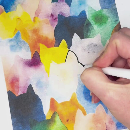 Video showing a fun drawing activity using printable animal art pages for kids adults and families