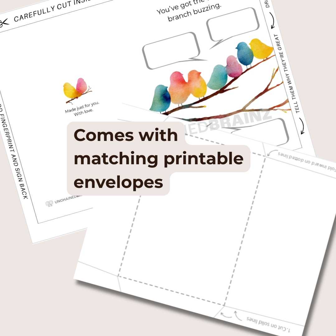 You’ve Got the Whole Branch Buzzing – Printable Bird Family Doodle Greeting Card