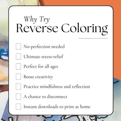 Reverse Coloring – Fall Leaves Printable PDF of Relaxing Art for All Ages