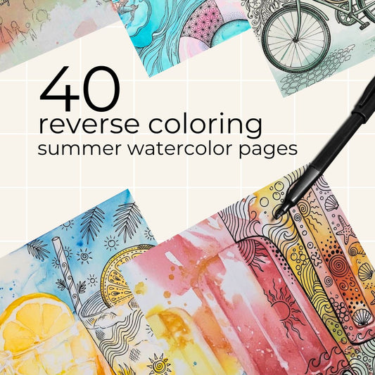 seasonal art activity for summer relaxation vacation vibes for doodlers and drawing