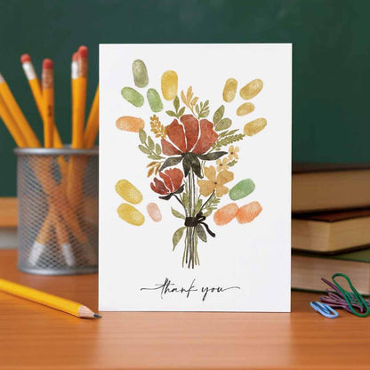 Back-to-School Teacher Thank-You – Printable Fingerprint Flower Cards