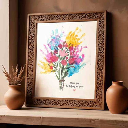 Printable Flower Arrangement Fingerprint Art