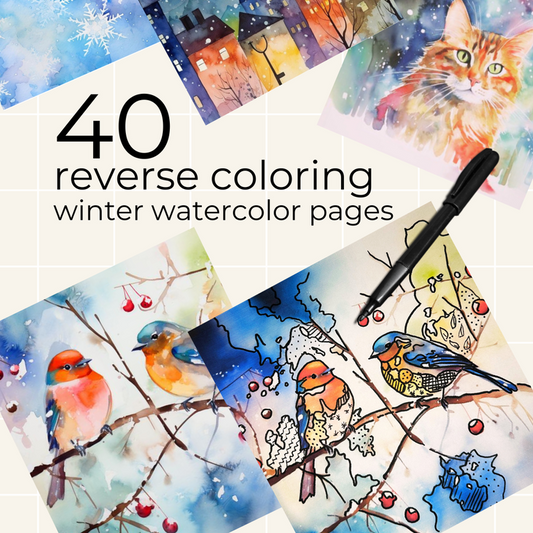 Printable Reverse Coloring PDF Pages for Calm, Clarity, and Creativity ...